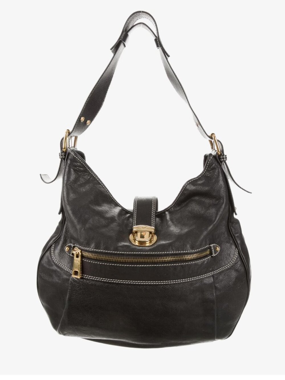 Marc Jacobs Sofi Classic Leather Hobo Bag Black